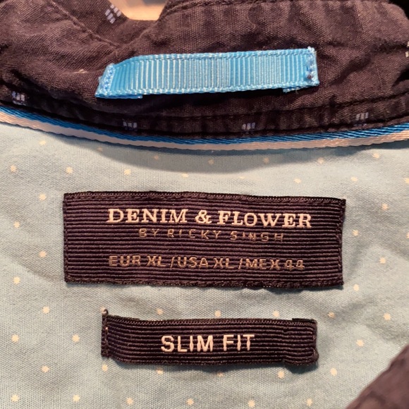 Denim and Flower Mens button down cotton casual XL - Picture 3 of 8